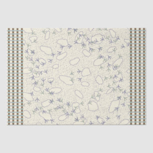 Wood and Seaweed Plaid Bird Tracks Tissue Paper