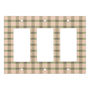 Wood and Seaweed Plaid Light Switch Cover