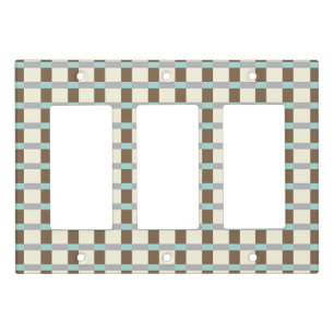 Wood and Seaweed Plaid Light Switch Cover