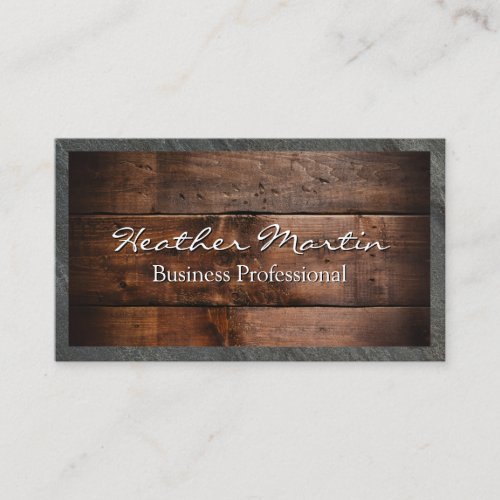 Wood and Slate Border Business Card