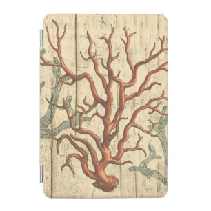 Wood and Small Coral iPad Mini Cover