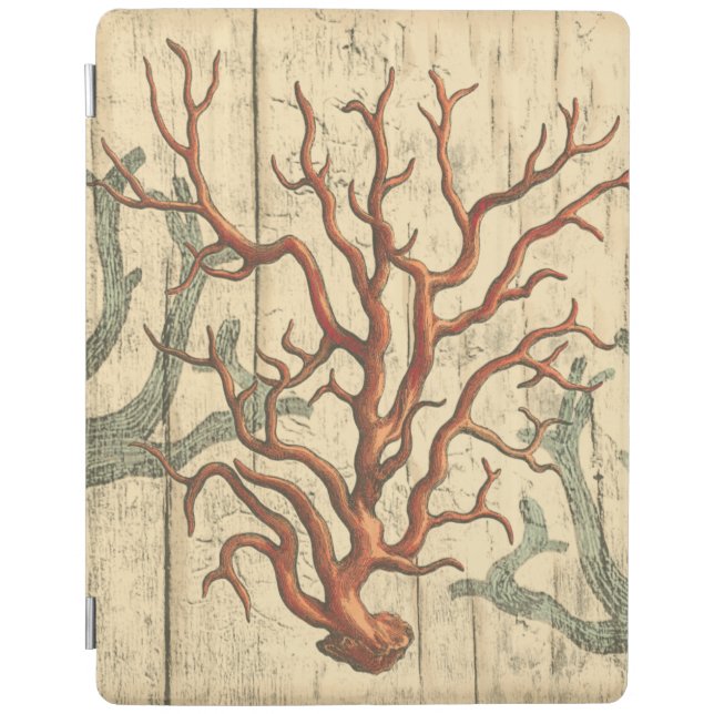 Wood and Small Coral iPad Smart Cover (Front)