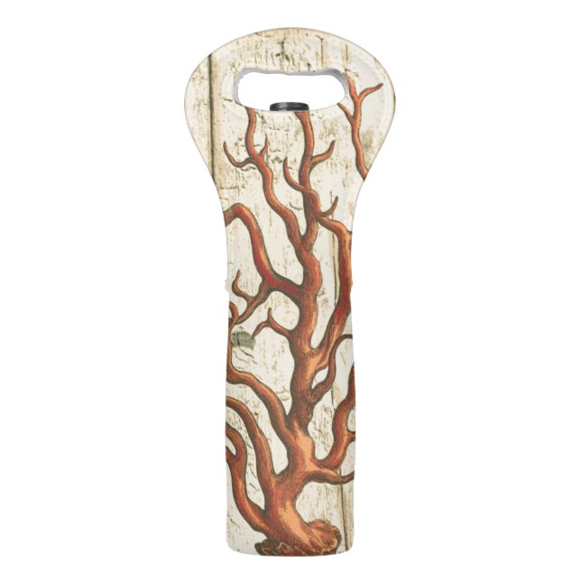 Wood and Small Coral Wine Bag (Back)