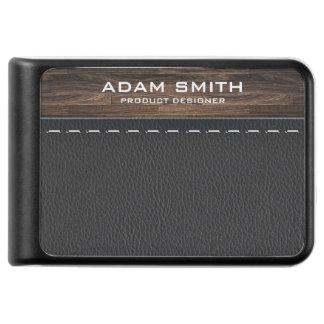 Wood and Stitched Leather Professional Modern Power Bank