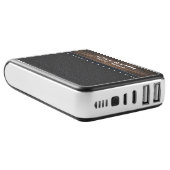 Wood and Stitched Leather Professional Modern Power Bank (Angled)