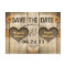 wood and sunflowers save the date invitations
