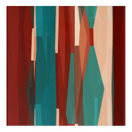 Wood and Turquoise Acrylic Print