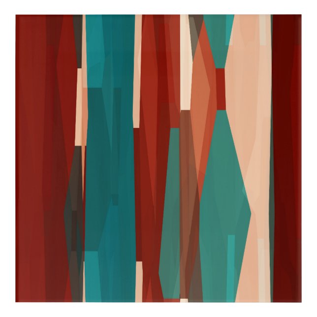 Wood and Turquoise Acrylic Print (Front)