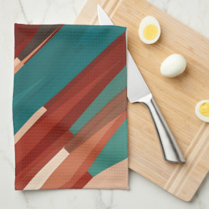 Wood and Turquoise Kitchen Towel