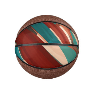 Wood and Turquoise Mini Basketball