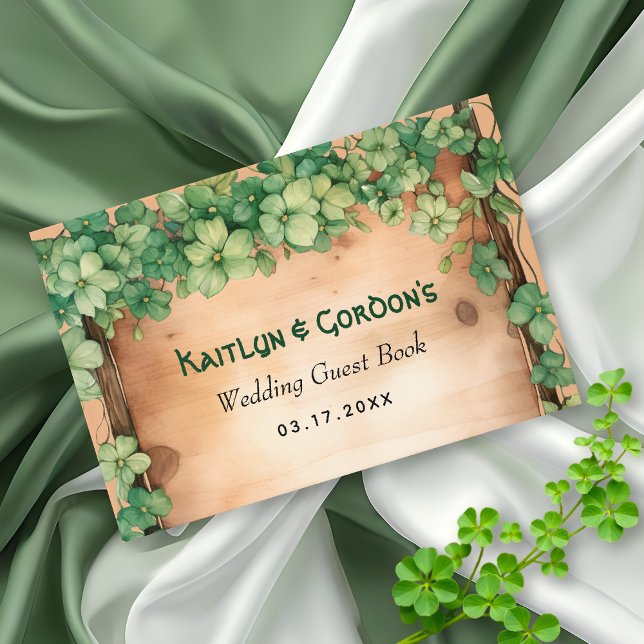 Wood and vine St. Patrick's Day Irish wedding Guest Book (Creator Uploaded)