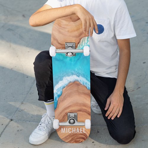 Wood And Water Nature Custom Personalized Name Skateboard
