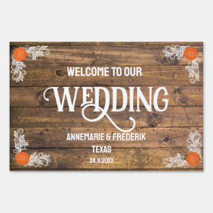 Wood and Wild Flower Wedding Sign