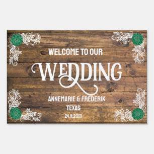 Wood and Wild Flower Wedding Sign