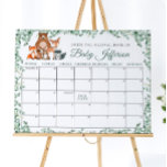 Wood Animals Greenery Guess Due Date Calendar Post Poster at Zazzle