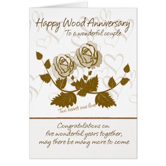 Wood Anniversary Card - 5th Anniversary Card | Zazzle