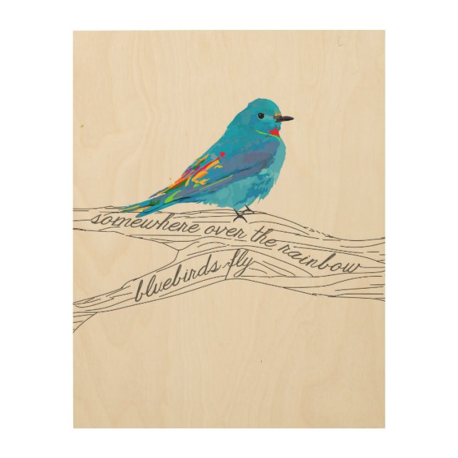 Wood Art Bluebirds Fly Design (Front)