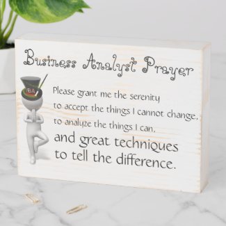 Wood Art Business Analyst Prayer Wooden Box Sign