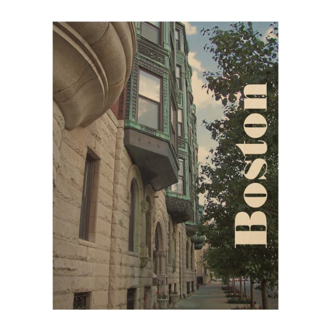 Wood Art Print | Architecture of Boston (Front)