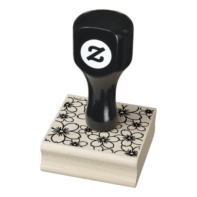 Wood Art Stamp FLOWERS DESIGN (Stamp)