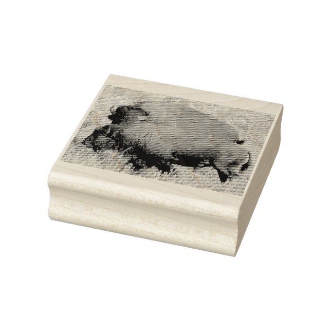 Wood Art Stamp of buffalo (Stamp)