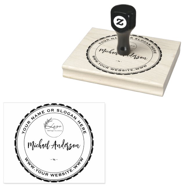 Wood Art Stamp Personalized Business Logo Rubber  (Stamped)
