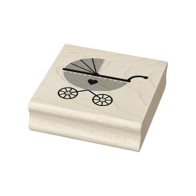 Wood Art Stamps/Baby Carriage Rubber Stamp (Stamp)
