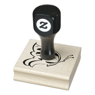 Wood Art Stamps/Butterfly Rubber Stamp