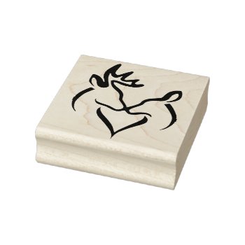 Wood Art Stamps/kissing Buck And Doe Rubber Stamp by NatureTales at Zazzle