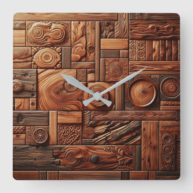 Wood Art Wall Clock (Front)