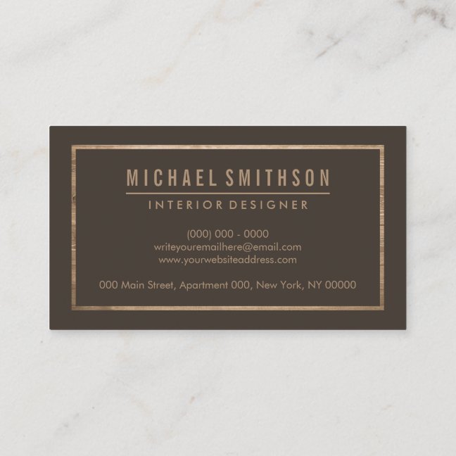 Wood Artisan Bespoke Furniture Maker Business Card