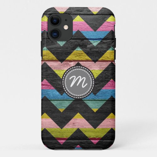 Wood aztec chevron pattern 10 iPhone 11 case