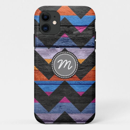 Wood aztec chevron zig zag pattern 10 iPhone 11 case