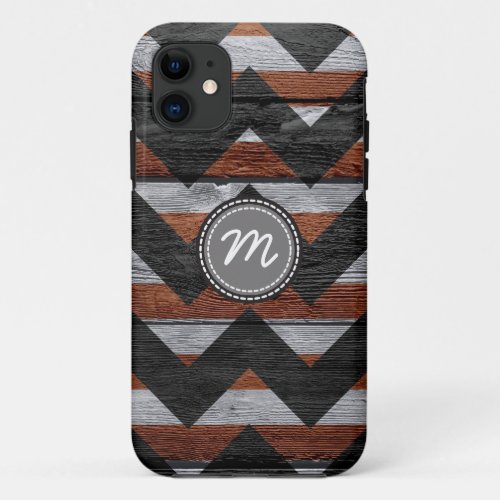 Wood aztec chevron zig zag pattern 5 iPhone 11 case