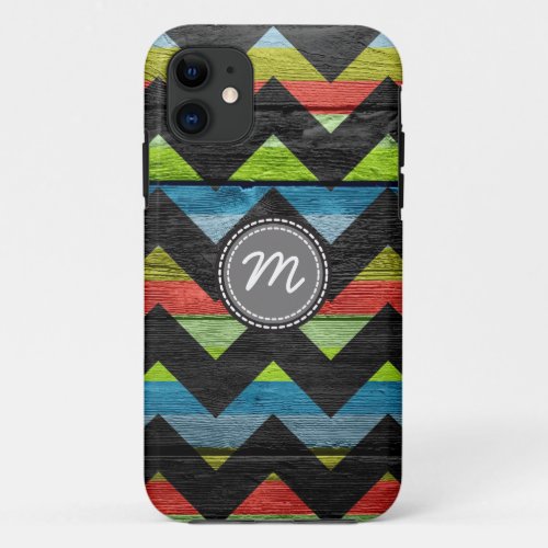 Wood aztec chevron zigzag pattern 10 iPhone 11 case