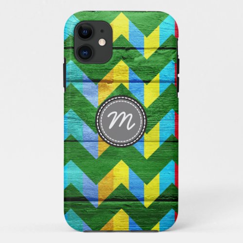 Wood aztec chevron zigzag pattern 3 iPhone 11 case