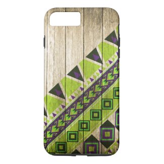 Wood Aztec Pattern Green iPhone 7 Plus Case