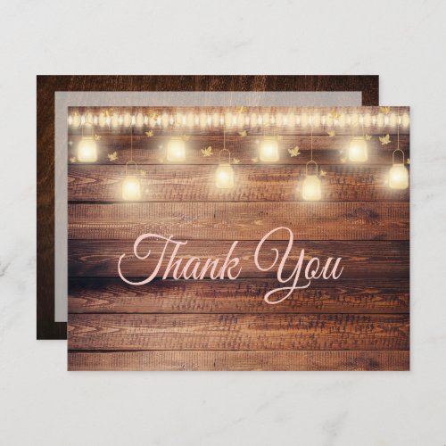 Wood Baby Girl Baby Shower  Thank You Card