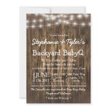 Wood BabyQ Backyard BBQ Bash Rustic Baby Shower