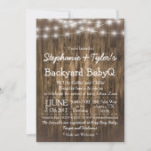 Wood BabyQ Backyard BBQ Bash Rustic Baby Shower Invitation (Front)