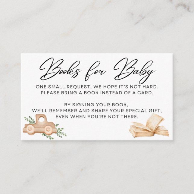 Wood & Baby's Breath - Books for Baby - Black Enclosure Card (Front)