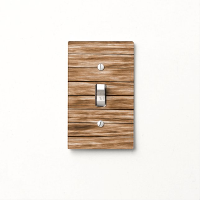 Wood Background - Brown  Light Switch Cover (In Situ)