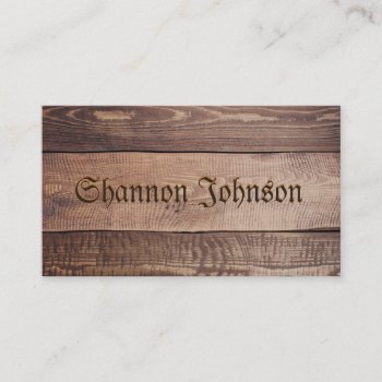 Wood Background Business Card by bestcustomizables at Zazzle