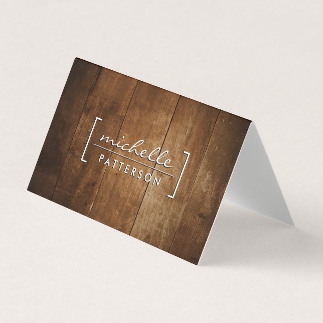 Wood Background Business Card (Front)
