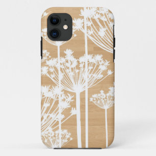 Wood background flowers girly floral pattern iPhone 11 case