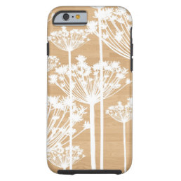 Wood background flowers girly floral pattern tough iPhone 6 case