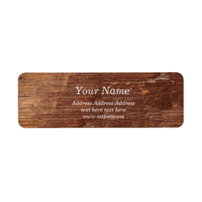 wood background, rustic Return Address Labels (Front)