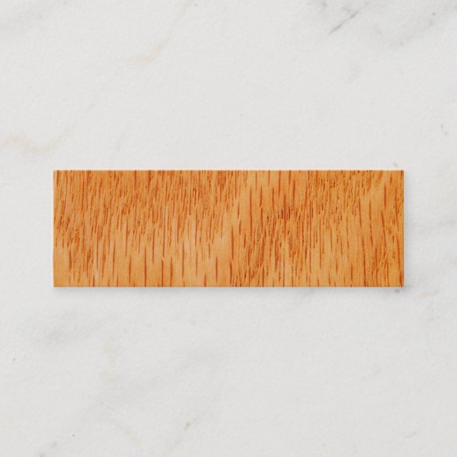 Wood Background - Smooth Bamboo Grain Customized Mini Business Card (Front)