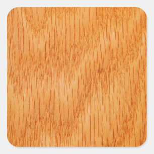 Wood Background - Smooth Bamboo Grain Customized Square Sticker
