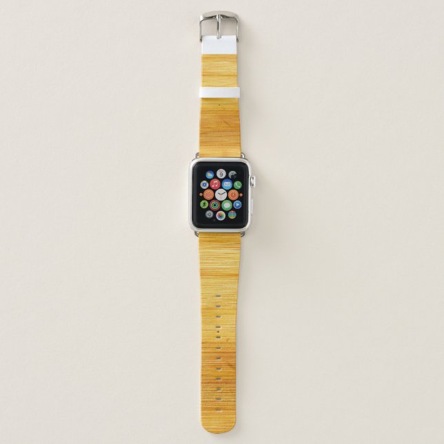 Wood bamboo background texture apple watch band (Front)